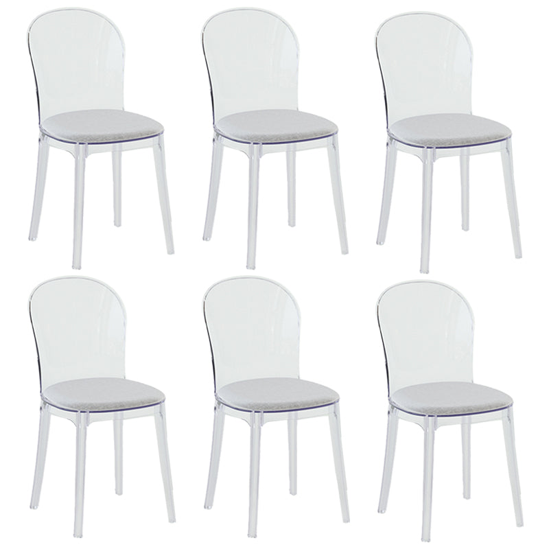 Contemporary Dining Side Chair Plastic Solid Back Chair for Dining Room