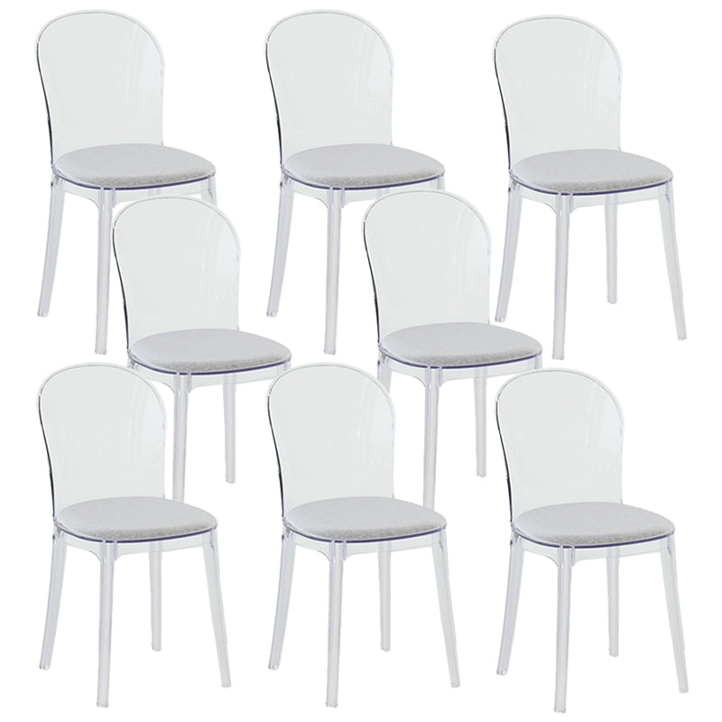 Contemporary Dining Side Chair Plastic Solid Back Chair for Dining Room