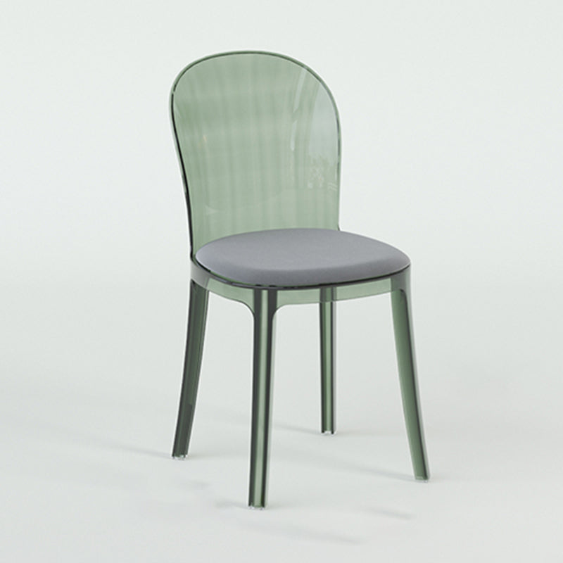 Contemporary Dining Side Chair Plastic Solid Back Chair for Dining Room