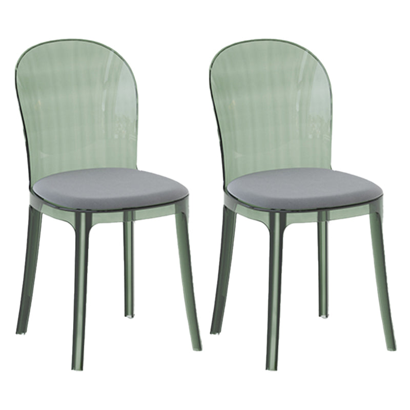 Contemporary Dining Side Chair Plastic Solid Back Chair for Dining Room