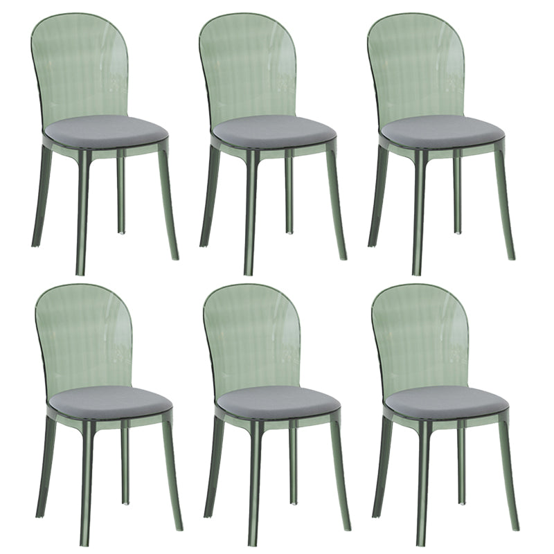Contemporary Dining Side Chair Plastic Solid Back Chair for Dining Room