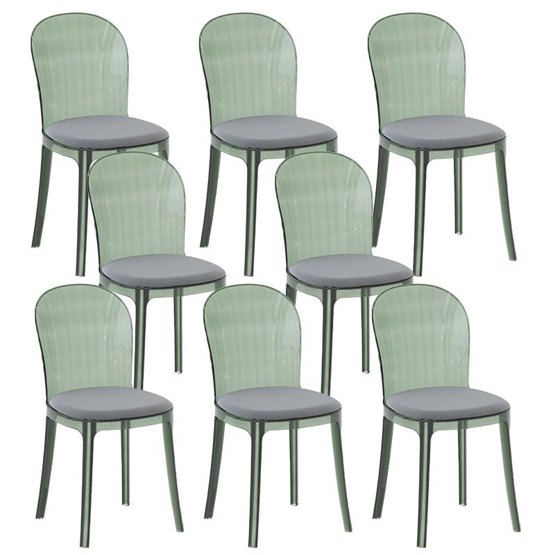 Contemporary Dining Side Chair Plastic Solid Back Chair for Dining Room