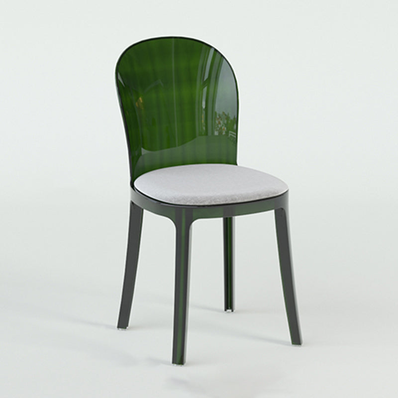 Contemporary Dining Side Chair Plastic Solid Back Chair for Dining Room