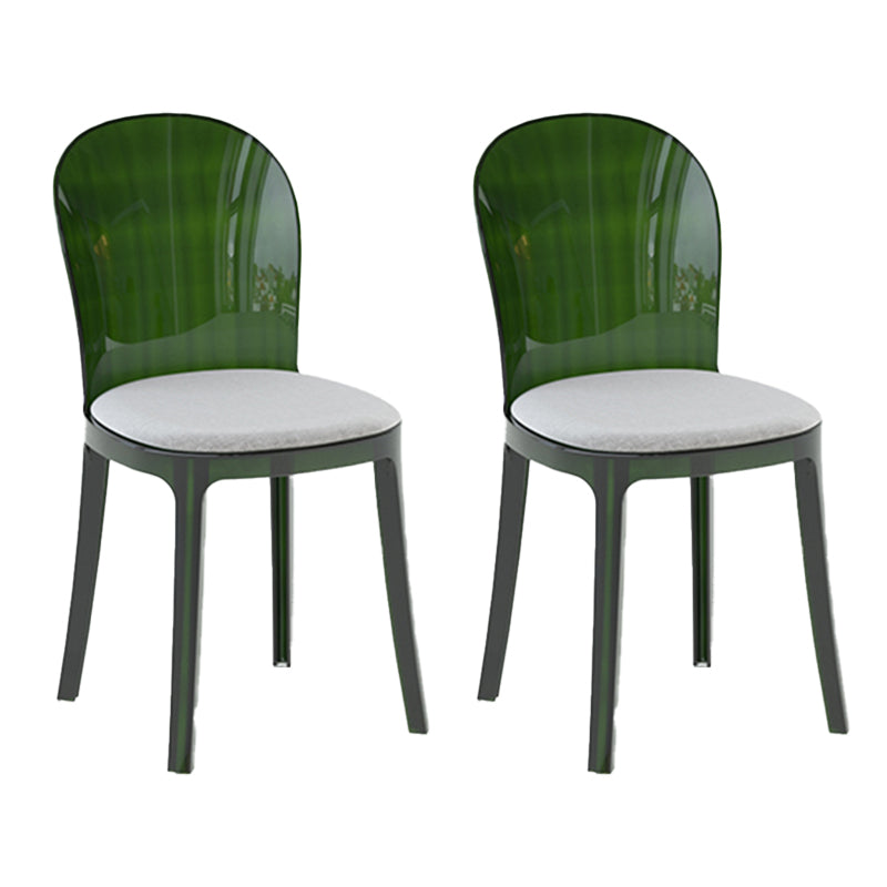 Contemporary Dining Side Chair Plastic Solid Back Chair for Dining Room