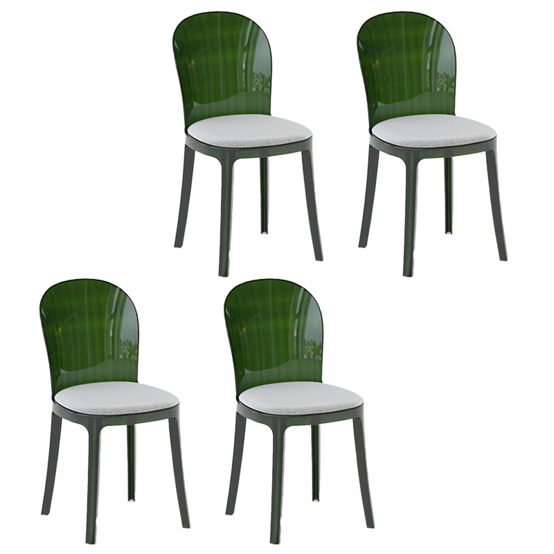 Contemporary Dining Side Chair Plastic Solid Back Chair for Dining Room
