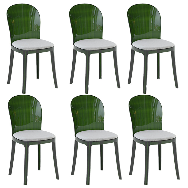 Contemporary Dining Side Chair Plastic Solid Back Chair for Dining Room