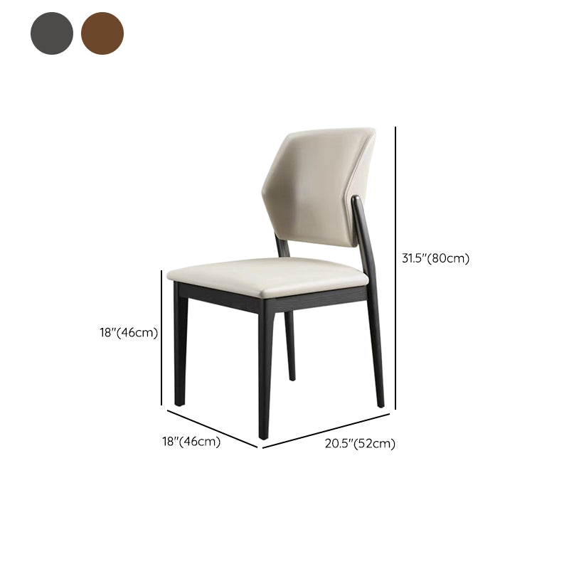 Contemporary Wood Chair Open Back Kitchen Dining Side Chair for Dinning Room