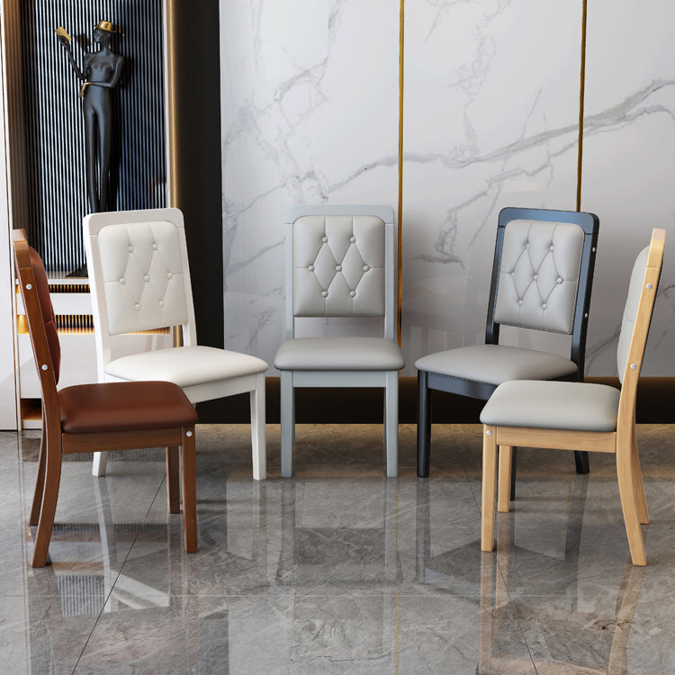 Nordic Style Wood Chair Open Back Dining Side Chair for Dinning Room