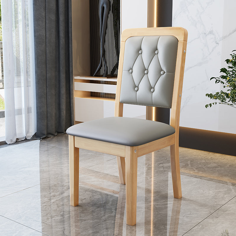 Nordic Style Wood Chair Open Back Dining Side Chair for Dinning Room