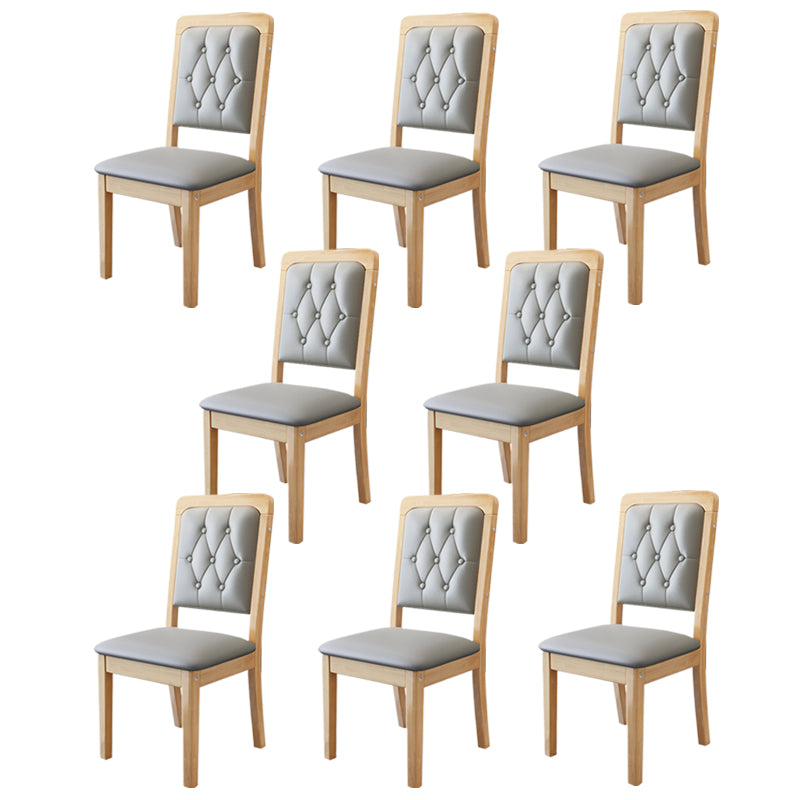 Nordic Style Wood Chair Open Back Dining Side Chair for Dinning Room