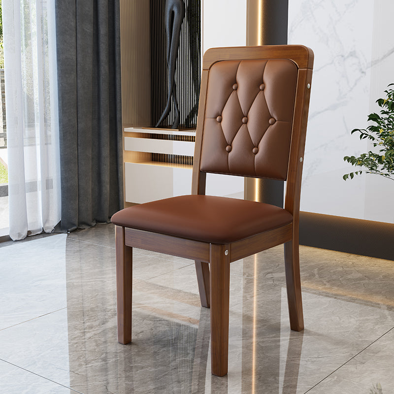 Nordic Style Wood Chair Open Back Dining Side Chair for Dinning Room