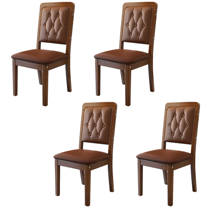 Nordic Style Wood Chair Open Back Dining Side Chair for Dinning Room