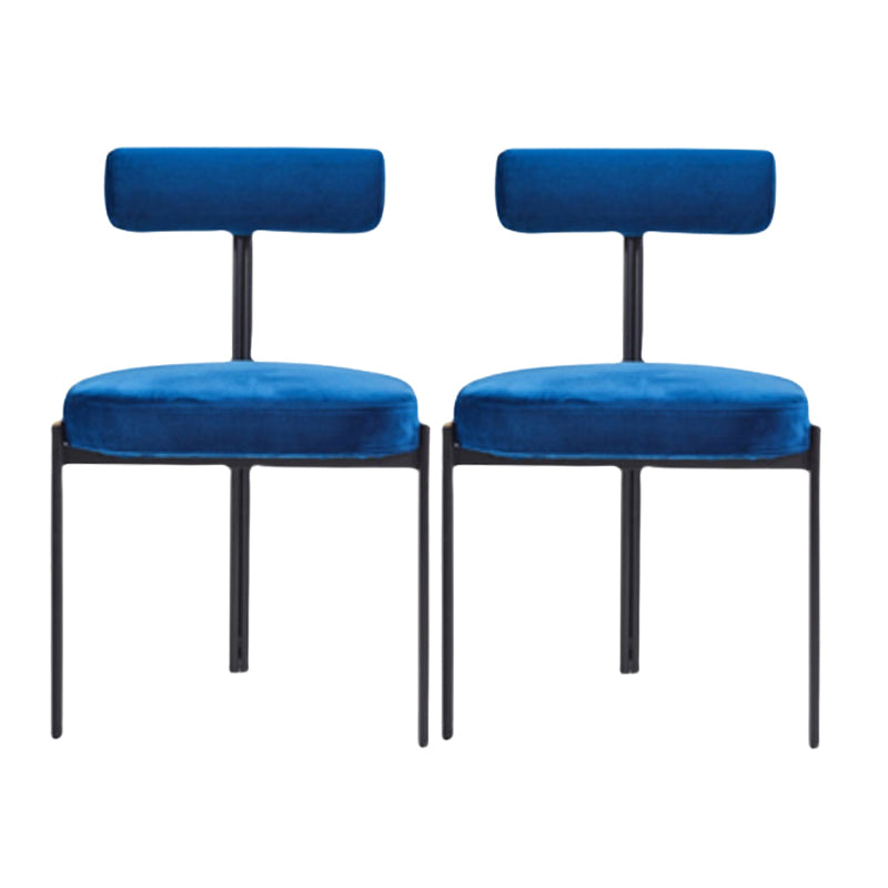Scandinavian Side Dining Chair Upholstered Metal Chair for Dining Room