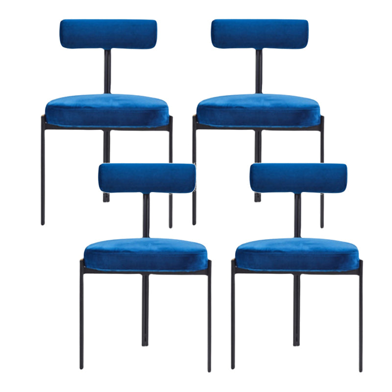 Scandinavian Side Dining Chair Upholstered Metal Chair for Dining Room