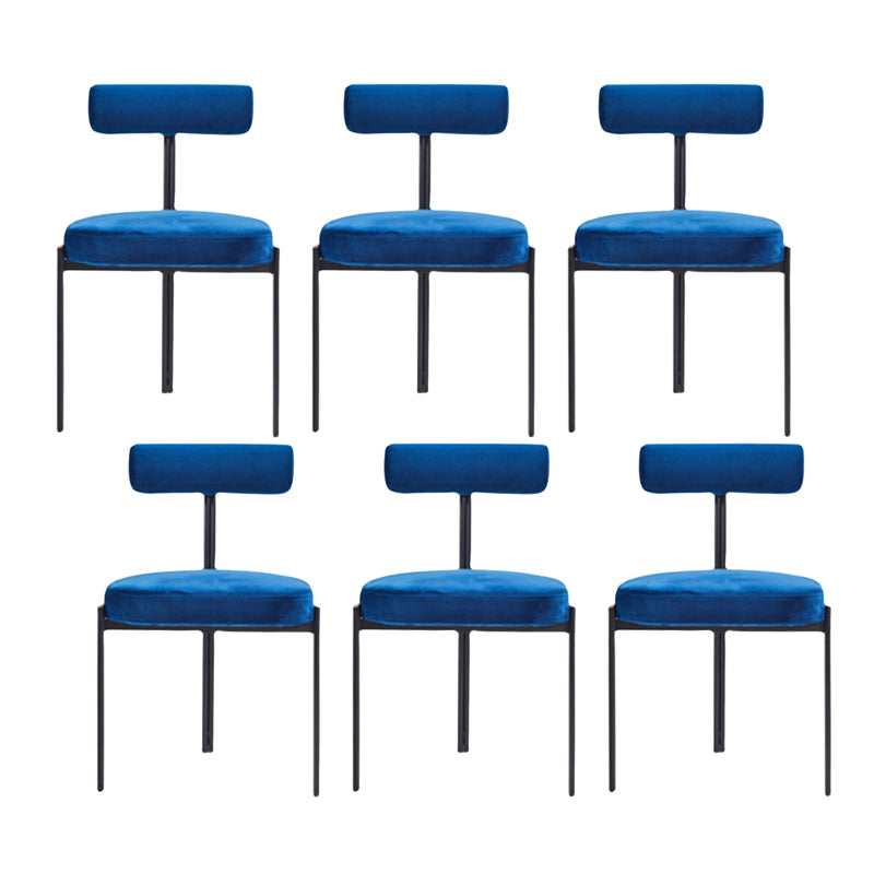 Scandinavian Side Dining Chair Upholstered Metal Chair for Dining Room