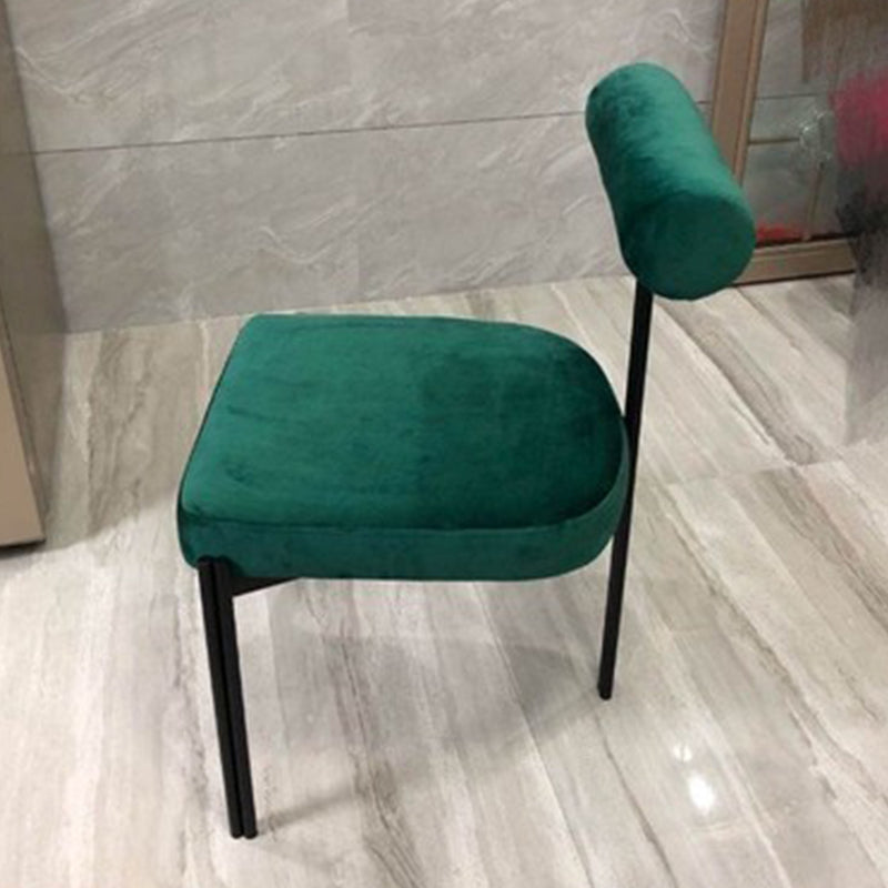 Scandinavian Side Dining Chair Upholstered Metal Chair for Dining Room