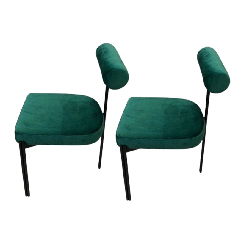 Scandinavian Side Dining Chair Upholstered Metal Chair for Dining Room