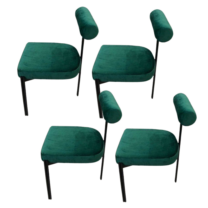 Scandinavian Side Dining Chair Upholstered Metal Chair for Dining Room
