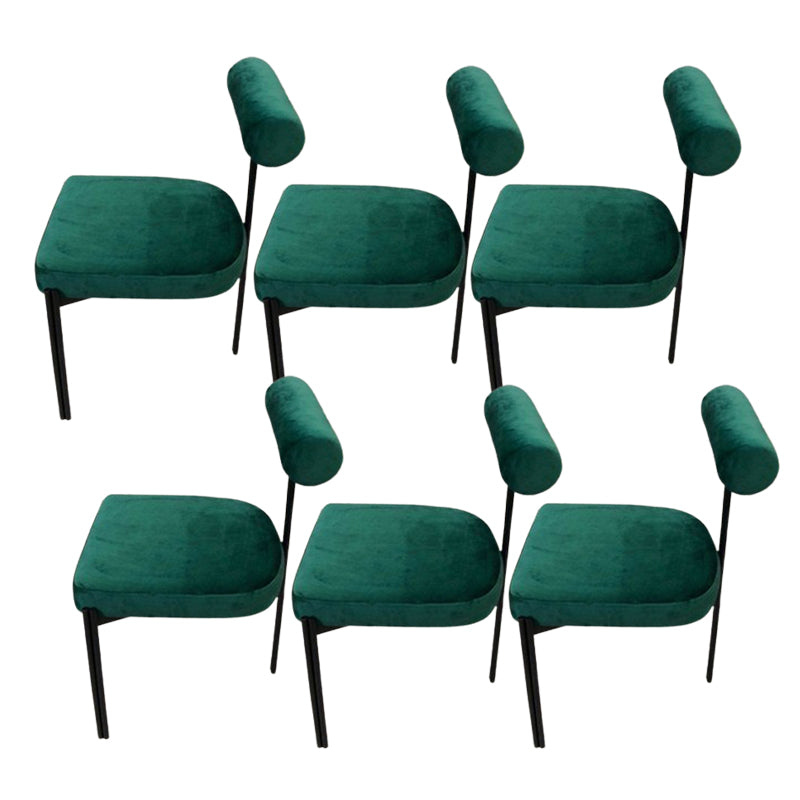 Scandinavian Side Dining Chair Upholstered Metal Chair for Dining Room
