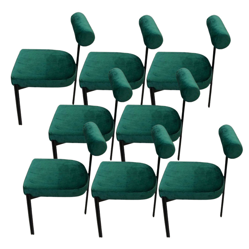 Scandinavian Side Dining Chair Upholstered Metal Chair for Dining Room