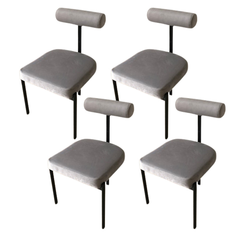 Scandinavian Side Dining Chair Upholstered Metal Chair for Dining Room