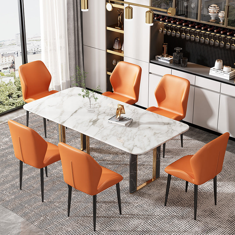 Nordic Style Metal Chair Wingback Kitchen Dining Side Chair for Dinning Room