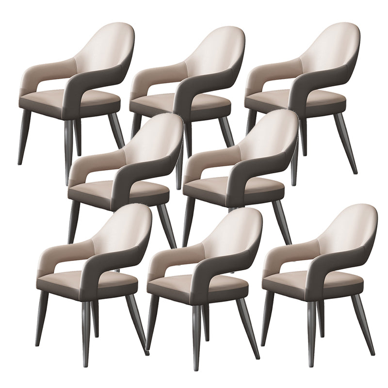 Nordic Style Metal Chair Open Back Kitchen Dining Arm Chair for Dinning Room