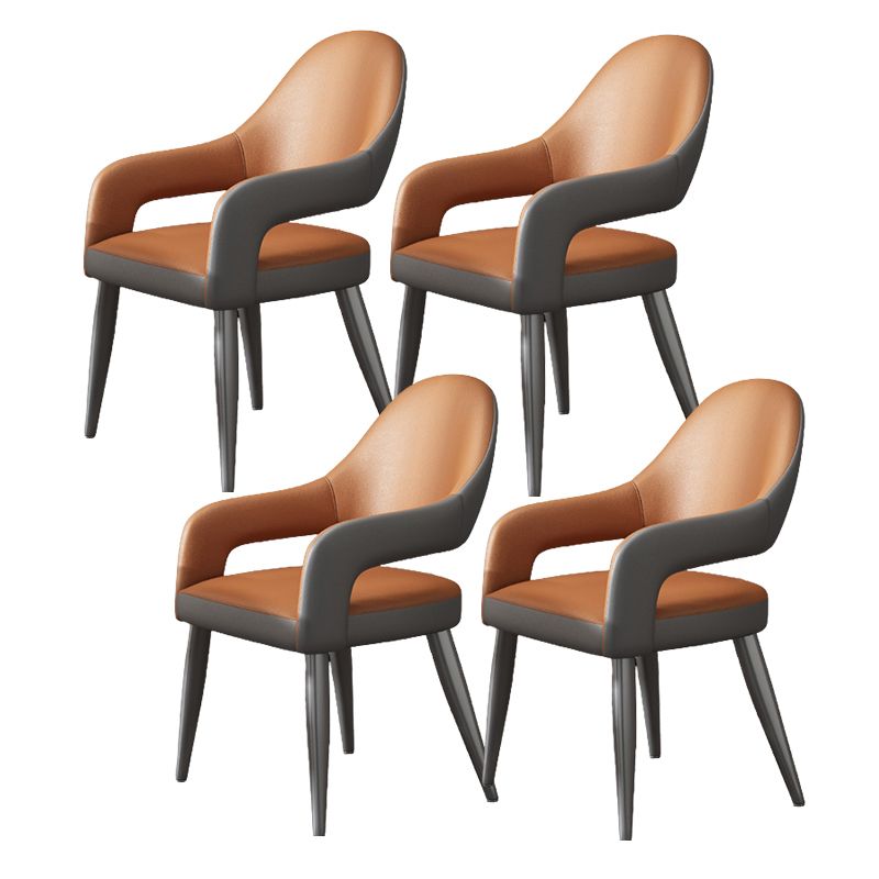 Nordic Style Metal Chair Open Back Kitchen Dining Arm Chair for Dinning Room