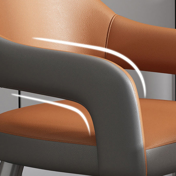 Nordic Style Metal Chair Open Back Kitchen Dining Arm Chair for Dinning Room