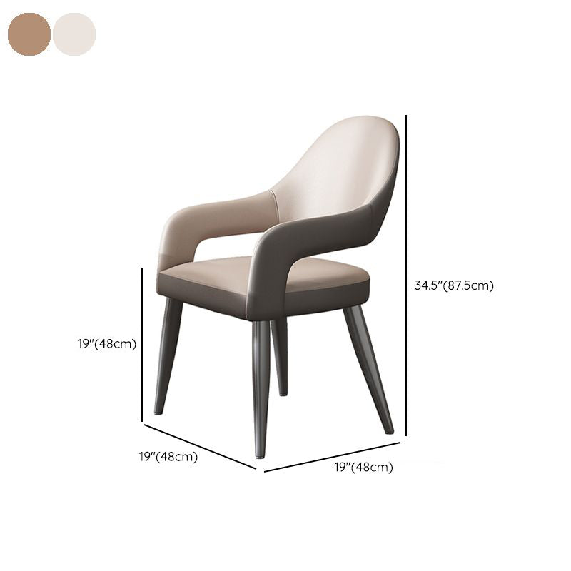 Nordic Style Metal Chair Open Back Kitchen Dining Arm Chair for Dinning Room