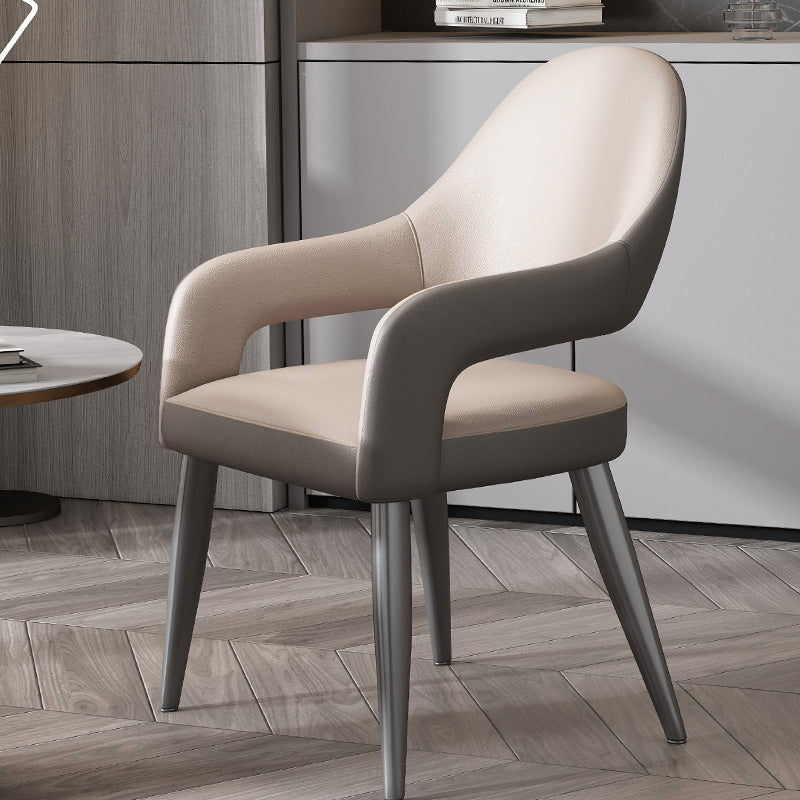 Nordic Style Metal Chair Open Back Dining Arm Chair for Dinning Room
