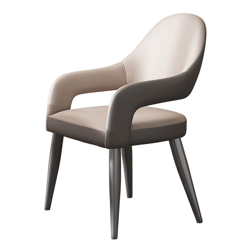 Nordic Style Metal Chair Open Back Dining Arm Chair for Dinning Room