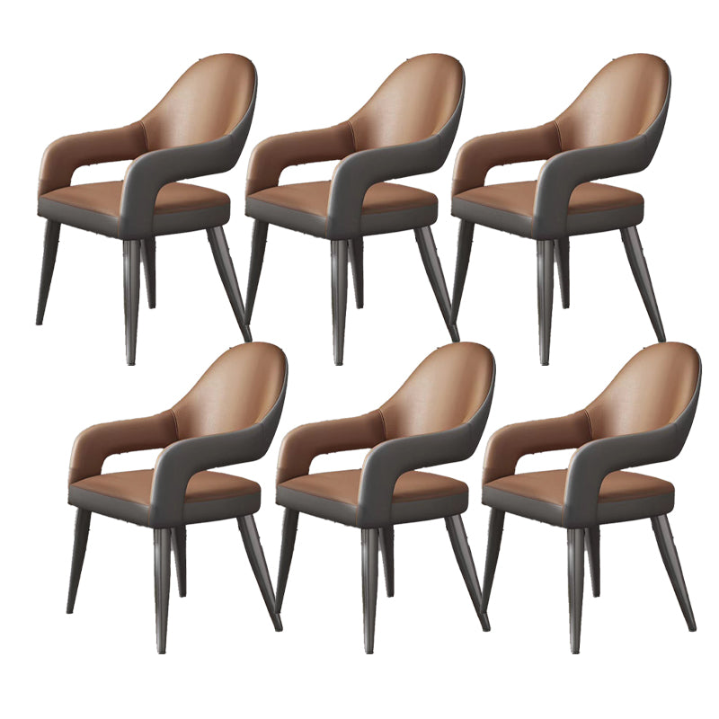 Nordic Style Metal Chair Open Back Dining Arm Chair for Dinning Room