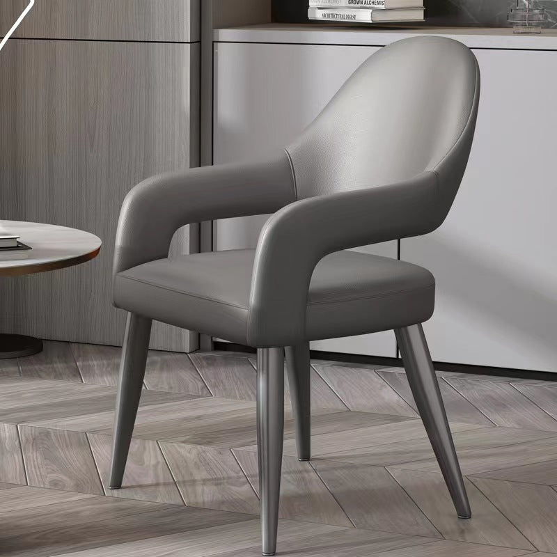 Nordic Style Metal Chair Open Back Dining Arm Chair for Dinning Room
