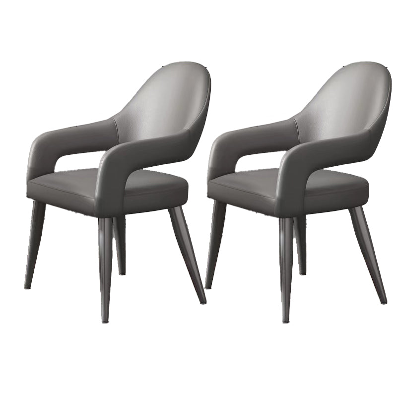 Nordic Style Metal Chair Open Back Dining Arm Chair for Dinning Room