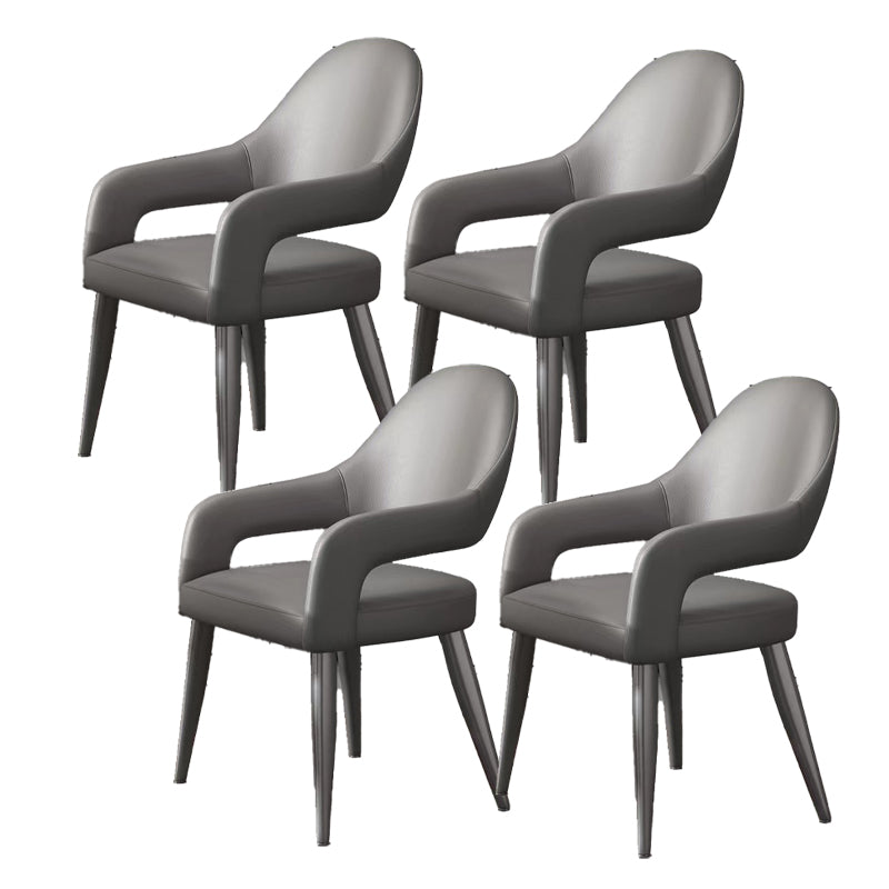 Nordic Style Metal Chair Open Back Dining Arm Chair for Dinning Room