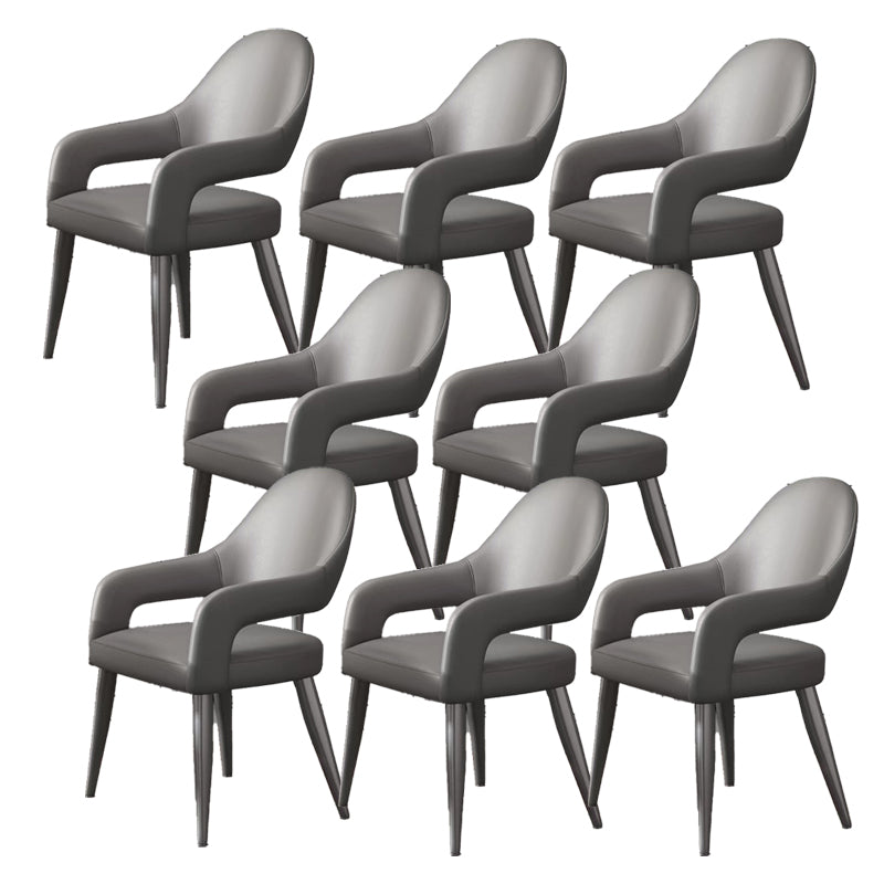 Nordic Style Metal Chair Open Back Dining Arm Chair for Dinning Room