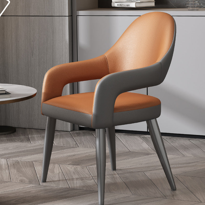 Nordic Style Metal Chair Open Back Dining Arm Chair for Dinning Room