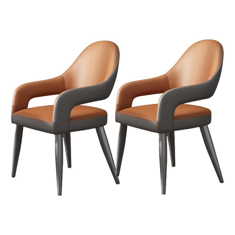 Nordic Style Metal Chair Open Back Dining Arm Chair for Dinning Room