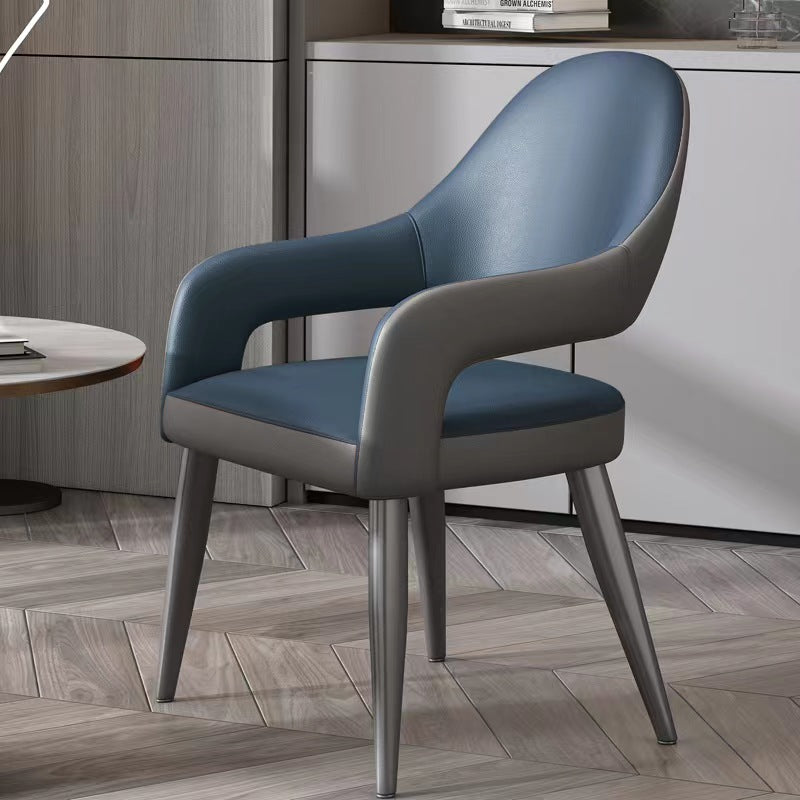 Nordic Style Metal Chair Open Back Dining Arm Chair for Dinning Room