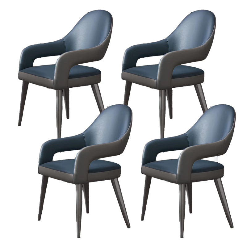 Nordic Style Metal Chair Open Back Dining Arm Chair for Dinning Room