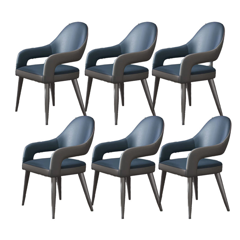 Nordic Style Metal Chair Open Back Dining Arm Chair for Dinning Room