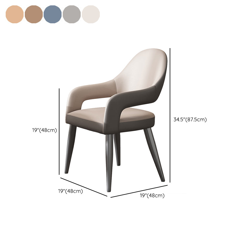 Nordic Style Metal Chair Open Back Dining Arm Chair for Dinning Room