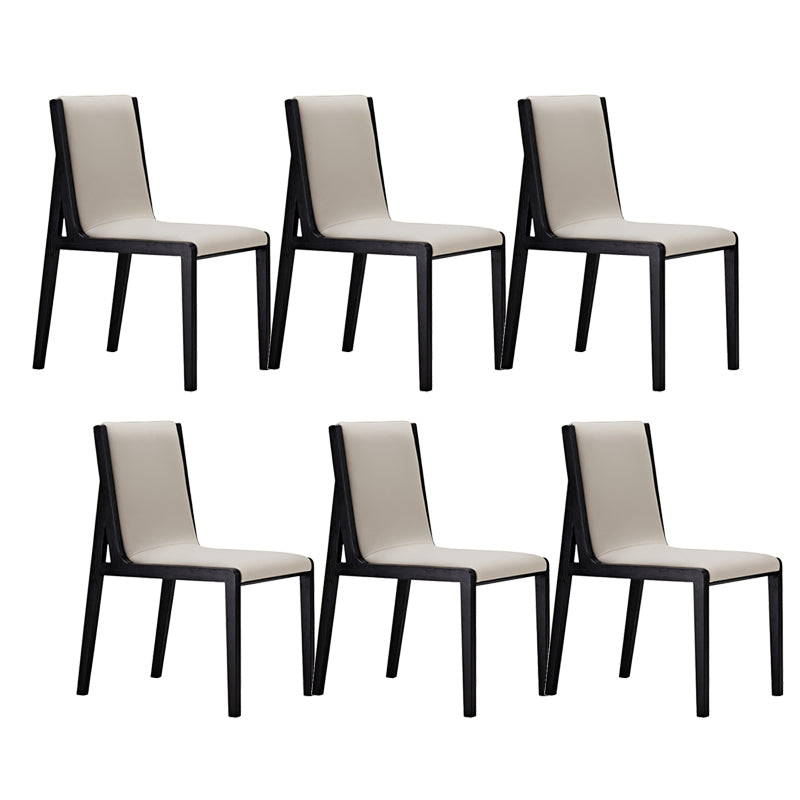 Modern Wood Glam Dining Chair Side Open Back Chair for Kitchen