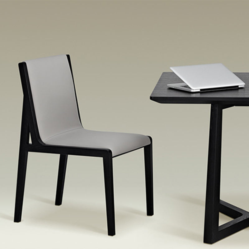 Modern Wood Glam Dining Chair Side Open Back Chair for Kitchen