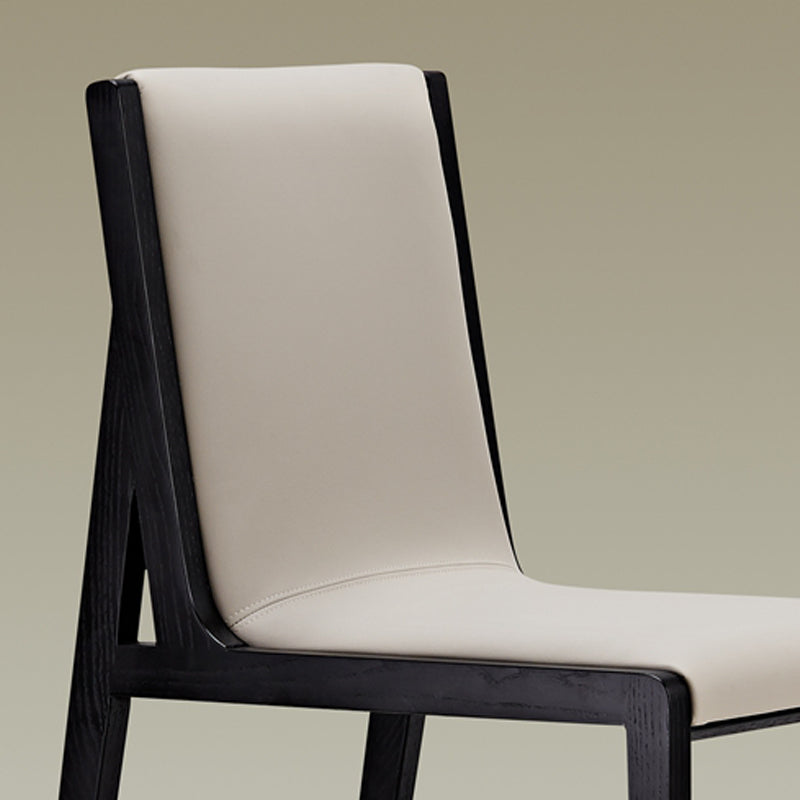 Modern Wood Glam Dining Chair Side Open Back Chair for Kitchen