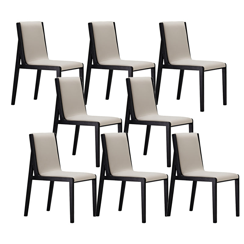 Modern Wood Glam Dining Chair Side Open Back Chair for Kitchen