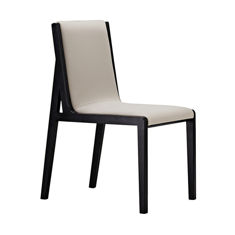Modern Wood Glam Dining Chair Side Open Back Chair for Kitchen