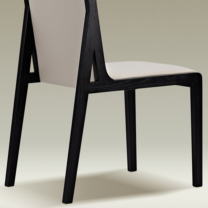 Modern Wood Glam Dining Chair Side Open Back Chair for Kitchen
