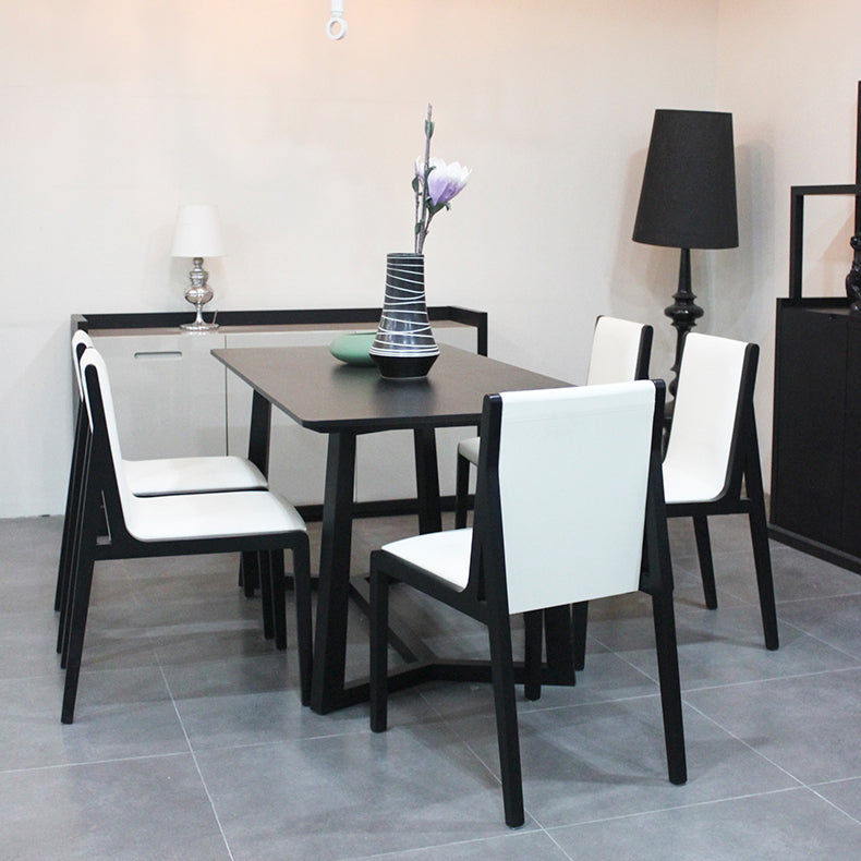 Modern Wood Glam Dining Chair Side Open Back Chair for Kitchen